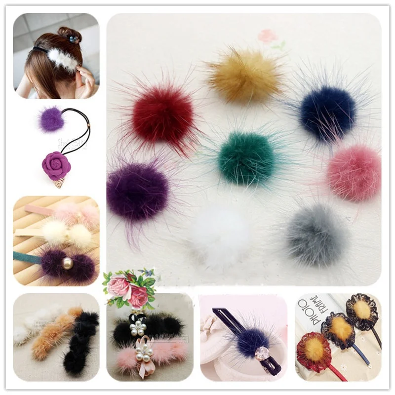 100 шт. 3 см шарики из натурального меха норки ювелирные изделия сделай сам зажимы