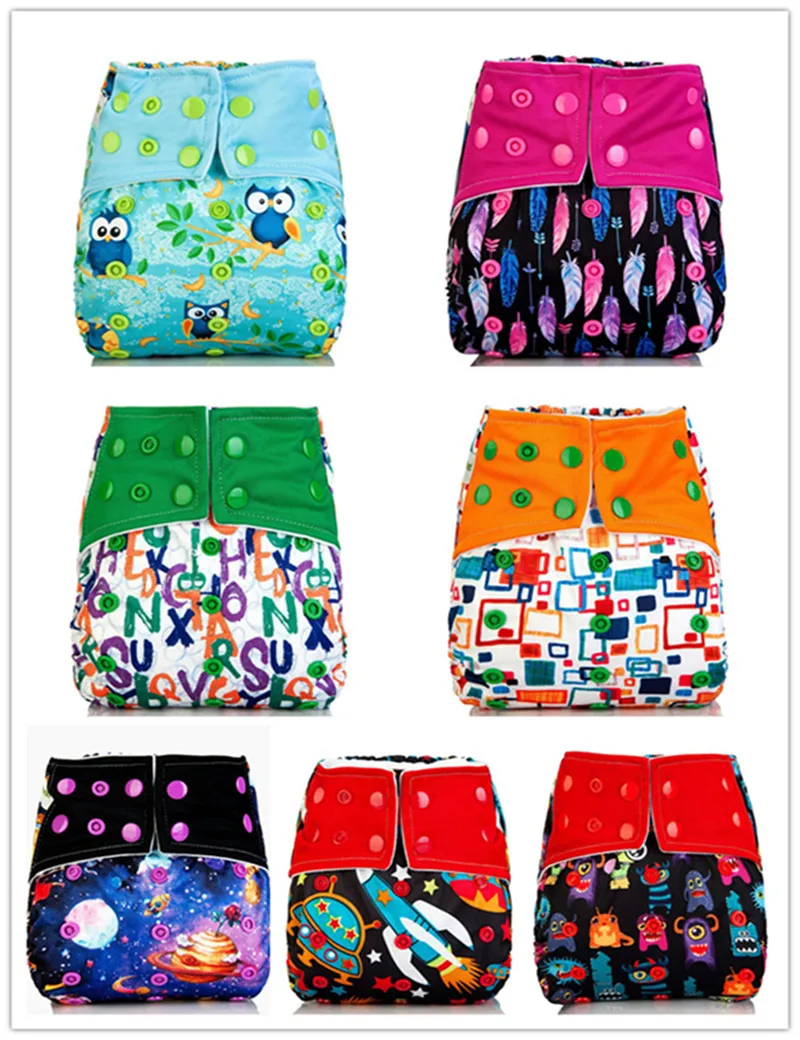 1 шт многоразовые подгузники из ткани AIO с микрофибры вставки один размер ткань