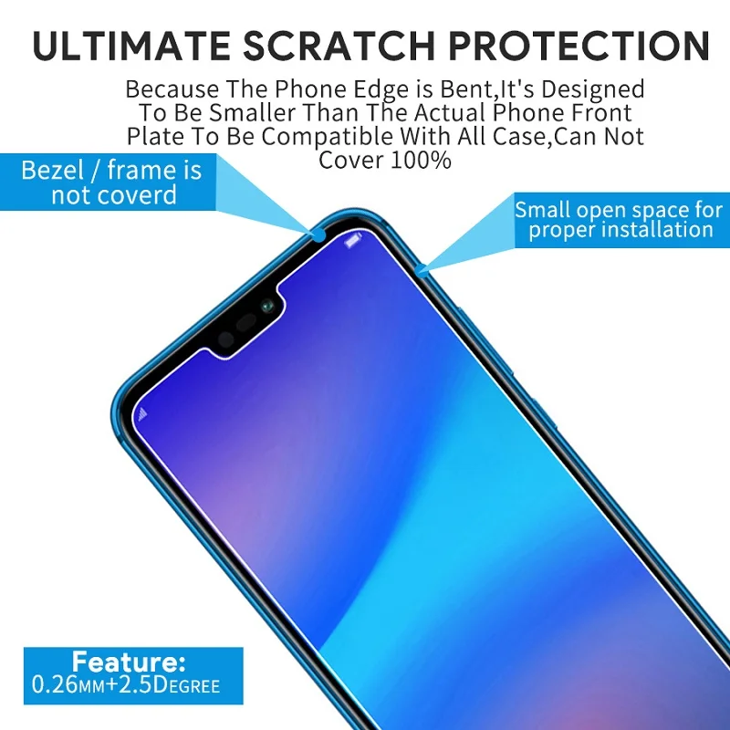 2 шт Защитная пленка из закаленного стекла для huawei P30 Lite P20 Pro P10 P9 P8 2017