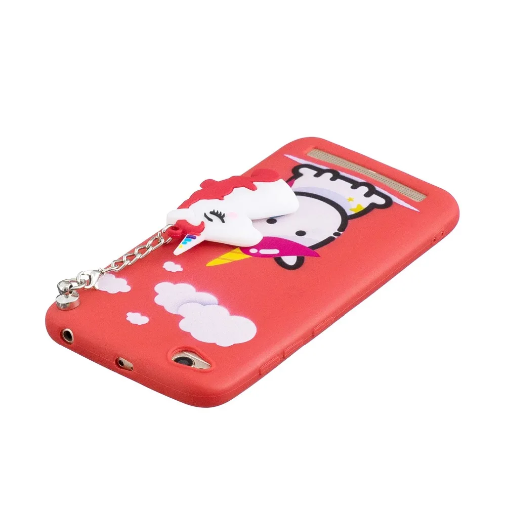 FULAIKATE Case for Xiaomi Redmi 5A Lovely Cartoon Unicorn Pendant Soft Back Cover 5a TPU Candy Color Cases |
