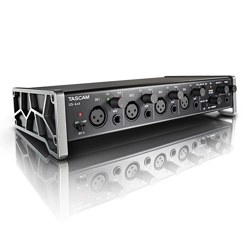 Tascam US-4x4 US4x4 4-in/4-out USB аудио MIDI интерфейс Профессиональный Компьютер студия Запись Звуковая карта с микрофонными предусилителями