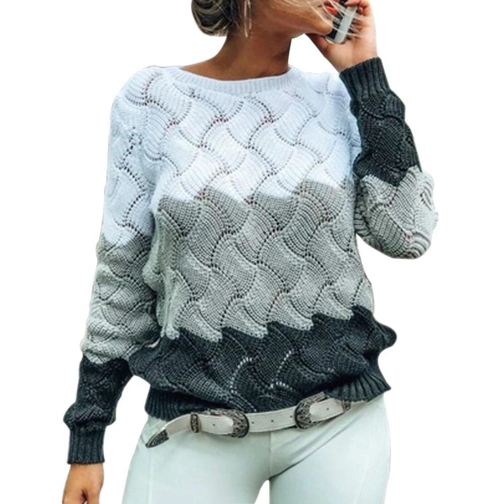 2019 с круглым вырезом Kintted свитеров Для женщин пуловеры зима-осень Новый длинным