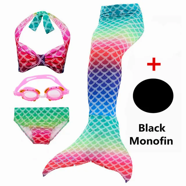 Новый детский моноласт хвост русалки ласты принцессы Ариэль для девочек