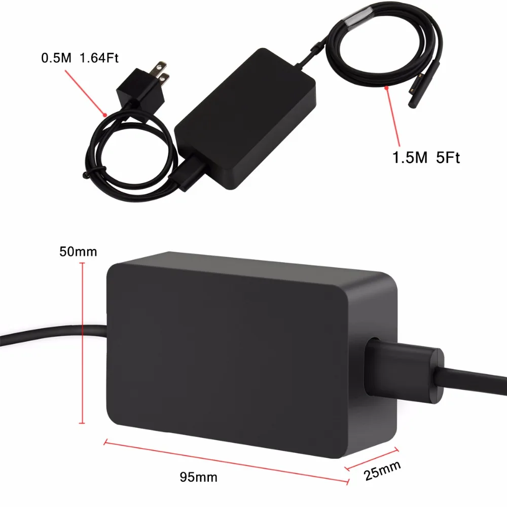 DC 15V 4A 65W источник питания с 5V 1A USB портом AC зарядное устройство адаптер питания для microsoft Surface Book Laptop Pro 3 Pro 4 Pro 5