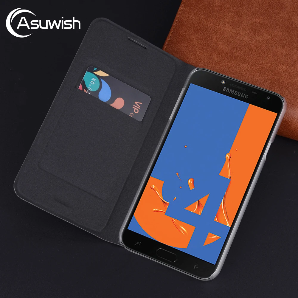 Чехол-бумажник для Samsung Galaxy J4 Plus 2018 J 4 J4plus J400 SM J415 J400F J400G/DS SM-J400F | Мобильные телефоны