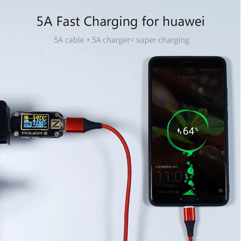 OUSU 5A супер зарядный Магнитный кабель для huawei p30 pro p20 lite USB Type C mate 20 10 9 manyetik sarj