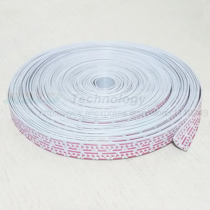 2468 26AWG 12P красный белый гибкий плоский кабель 1 метр проводник из луженой меди