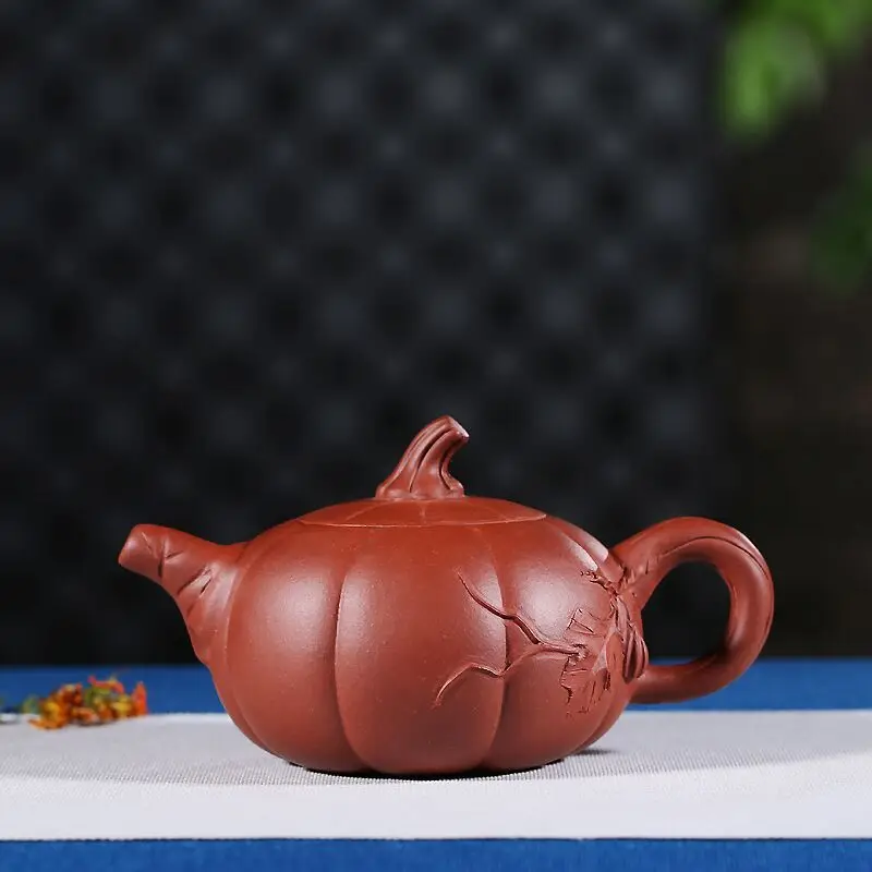 

Ore Mine Purple Sand Pot Famous Artist Pure Handmade Teapot Kungfu Teaware Gift Customized Clear Cement Pumpkin Pot