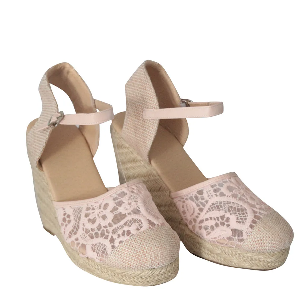 Сандалии SAGACE Женские соломенные дышащие босоножки в римском стиле на танкетке с