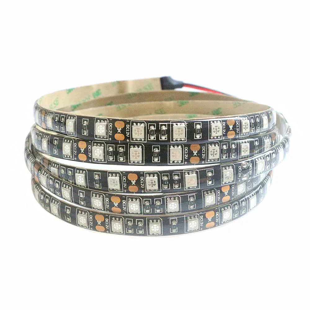12V Черный PCB УФ светодиодный полосы светильник 5050 SMD водонепроницаемый ночная