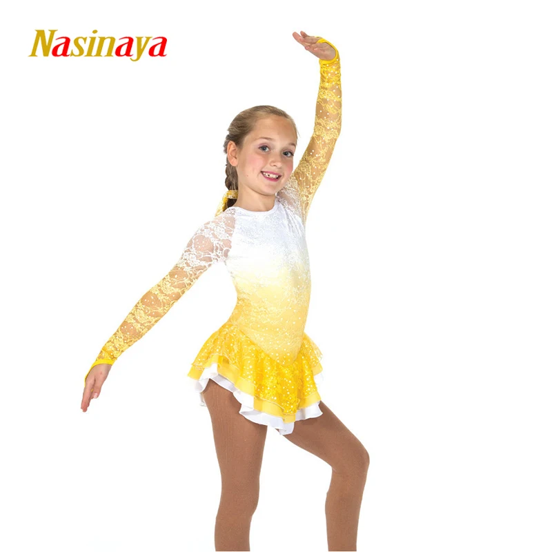 picture color Платье для фигурного катания Nasinaya, индивидуальные юбки для конькобежцев для девочек, женщин, детей, Patinaje, гимнастика, представление 262 - Цвет: picture color