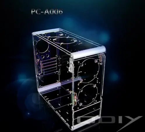 QDIY PC-A006M вертикальный прозрачный корпус акриловый персонализированный Чехол для