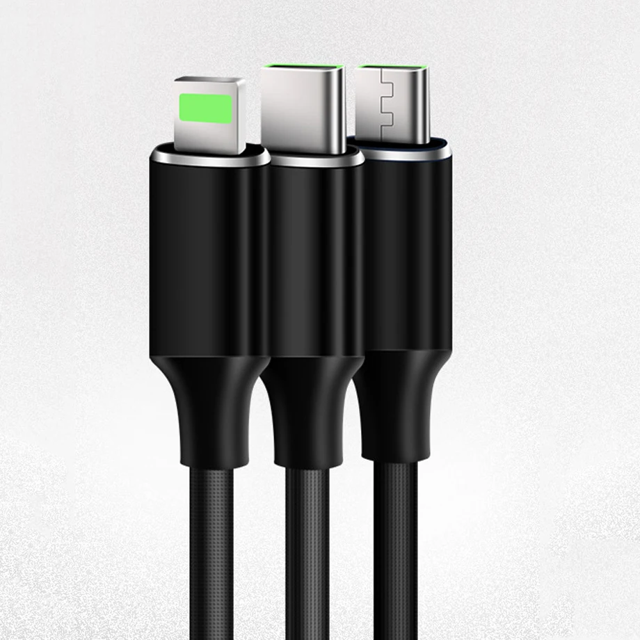 3 в 1 кабель для быстрой зарядки с нейлоновой оплеткой несколько usb шнуров