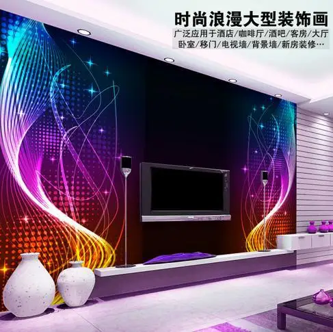 

3D-обои из нетканого материала, изгиб яркости высококачественного фона KTV