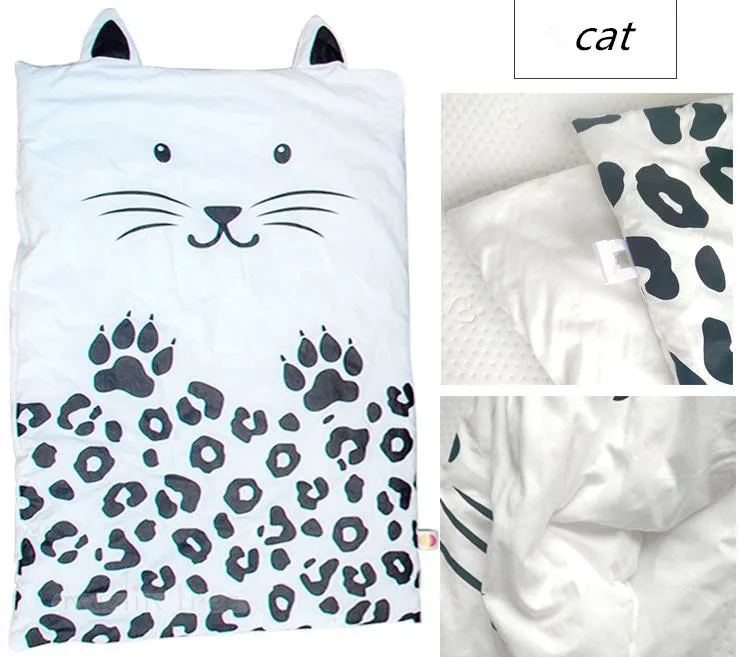 Летнее Детское мягкое стеганое одеяло хлопковое с рисунком кота и лисы моющееся