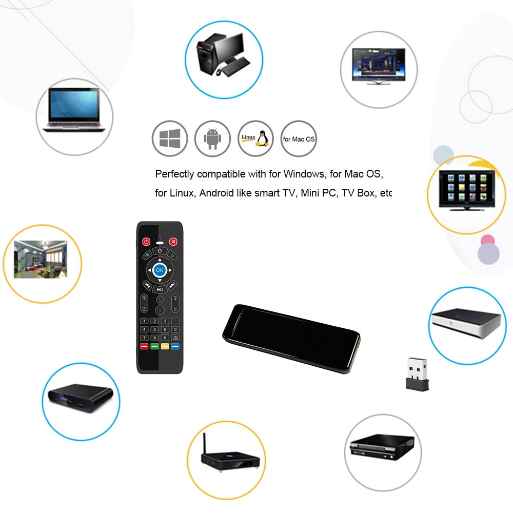 T16 умный пульт дистанционного управления с подсветкой 2 4G Air Mouse беспроводная