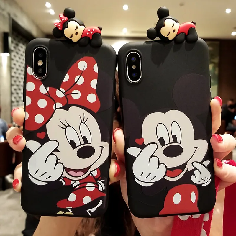 Для iPhone Xs max чехол 3D мышь животное мультфильм для XR 8 8plus 6 6splus X 7 plus lover fundas ремень |