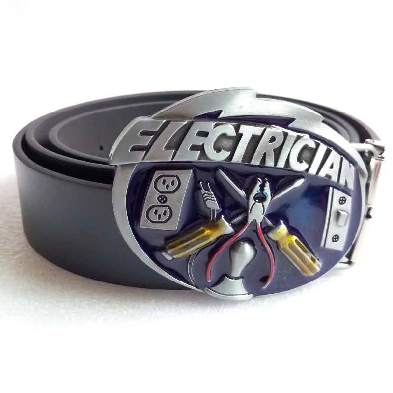 

T-DISOM Electrician Belt Buckle Hot Sale Western mens tool belt Buckles along with 130cm pu black belts Drop shipping