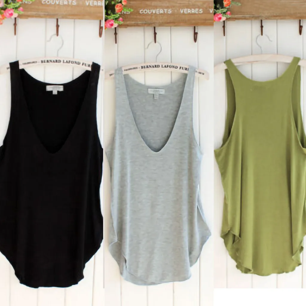 Женский свободный однотонный жилет без рукавов с v образным вырезом сексуальный