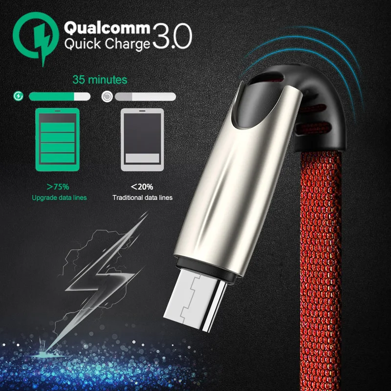 OLAF 3A Micro USB кабель 1 м 2 3 Быстрая зарядка Дата для Samsung Xiaomi LG планшета Android мобильный