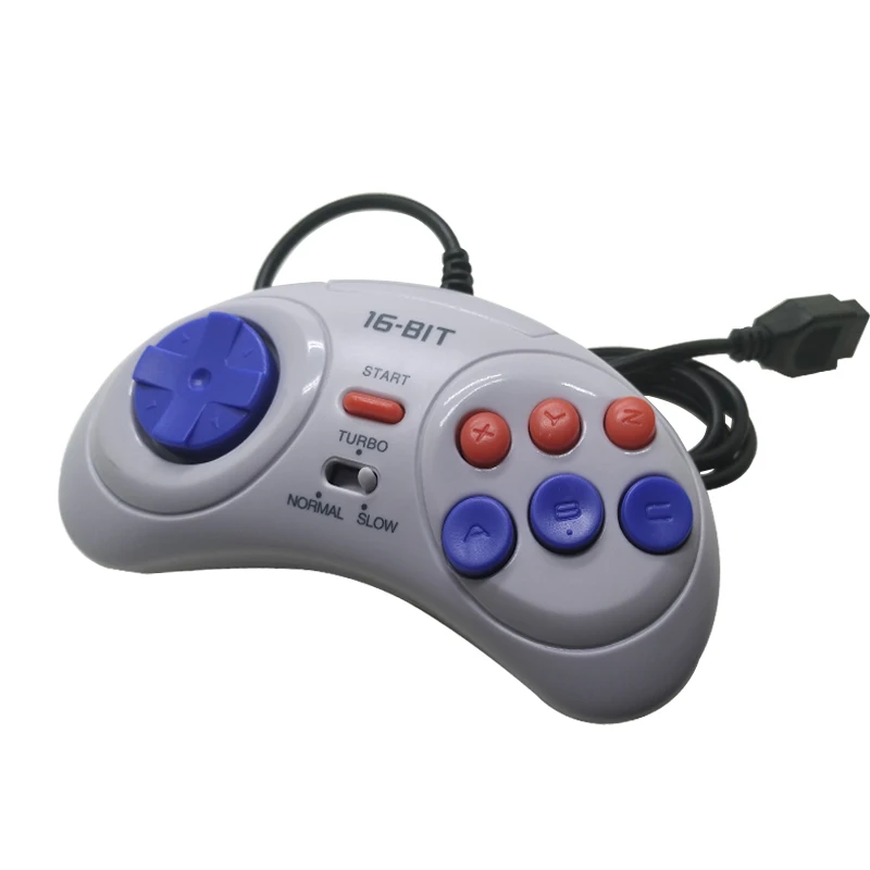 Для SEGA Genesis 9pin Plug игровой контроллер для 16 бит ручки 6 кнопок геймпад sega dreamcast MD
