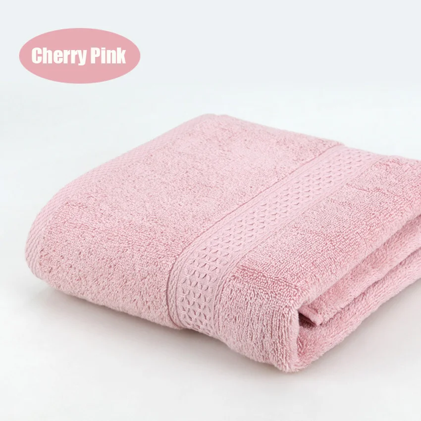 Cherry Pink Супер абсорбирующее большое полотенце из чистого хлопка, банное полотенце 70*140, плотное мягкое полотенце для ванной комнаты, удобное пляжное полотенце, 15 цветов - Цвет: Cherry Pink
