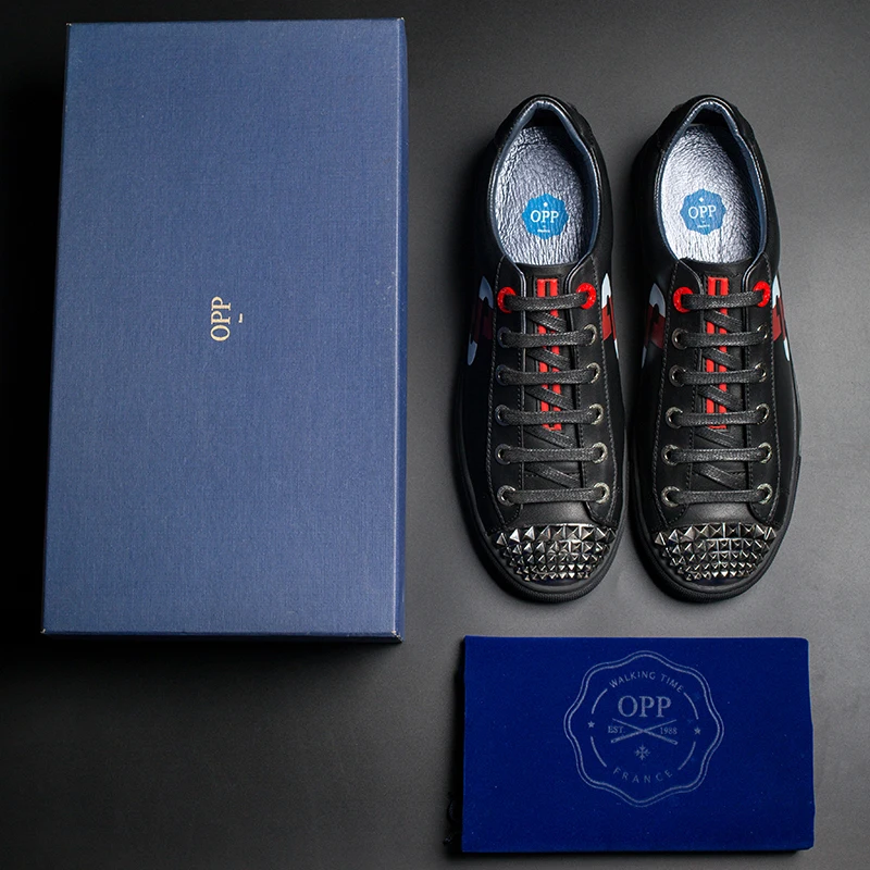 Ботинки OPP мужские кожаные Модные Повседневные туфли на шнуровке с