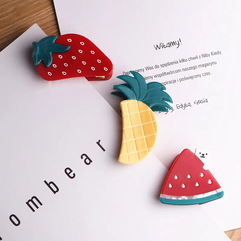 Японские элегантные ацетатные листы аксессуары для волос в форме фруктов