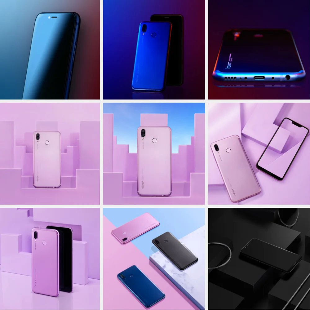 Глобальная версия Honor Play 6,3 дюймов 4 Гб+ 64 Гб Kirin 970 Восьмиядерный Android 8,1 16 МП AI Face ID NFC 3750 мАч разблокированный смартфон