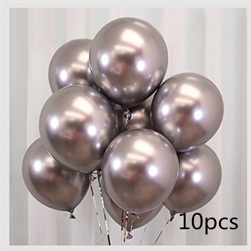 10pcs Рубиновые красные блестящие латексные шары с жемчугом, хромированные металлические конфетти золотого цвета, Свадебные вечерние украшения на День святого Валентина - Цвет: 10pcs