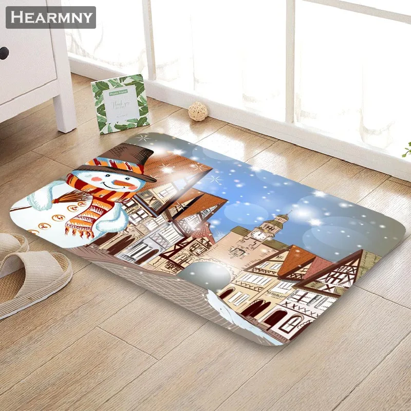 Новое поступление коврик HEARMNY Рождественский для дома со снеговиком машинного