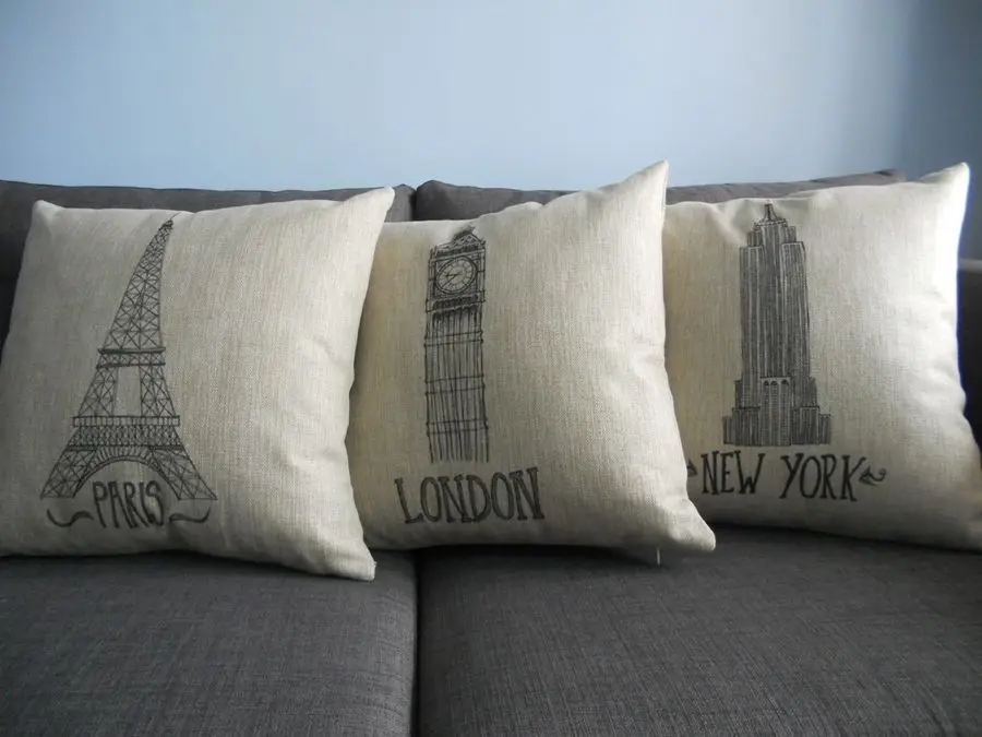 Декоративный Чехол для диванной подушки винтажный Ретро чехол с изображением