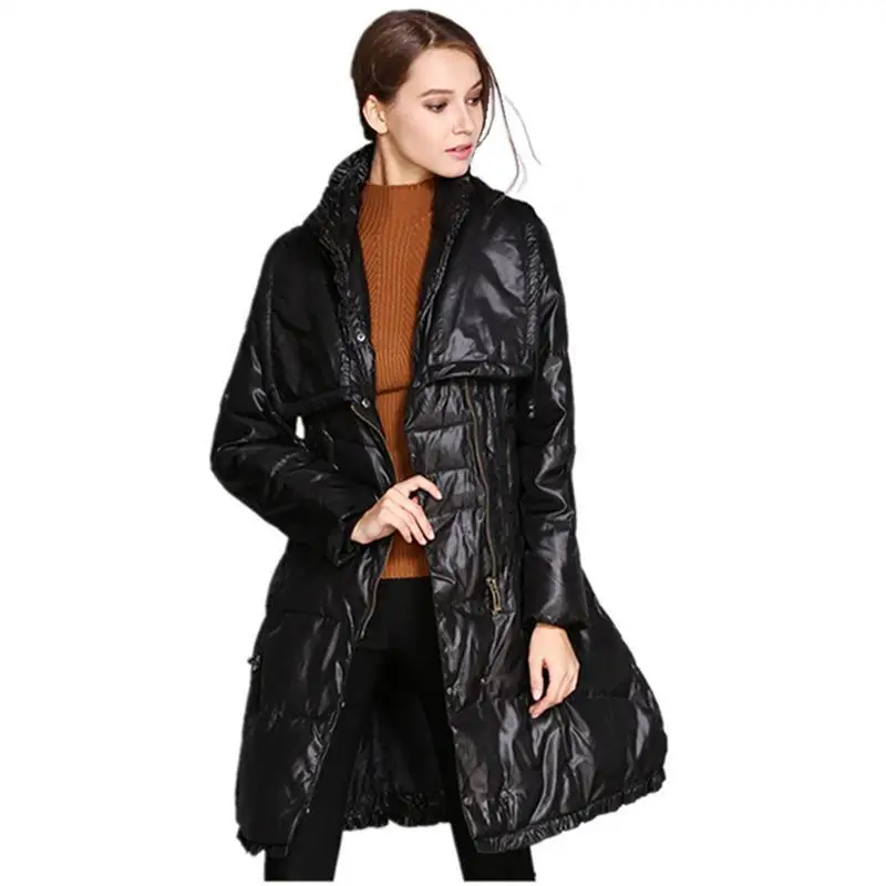 Женские Длинные хлопковые парки с имитацией 2 шт. большие размеры женские длинные