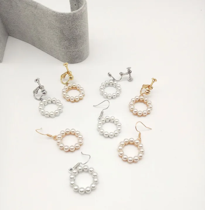 Симпатичные клипсы с имитацией жемчуга серьги без отверстия для женщин Модная
