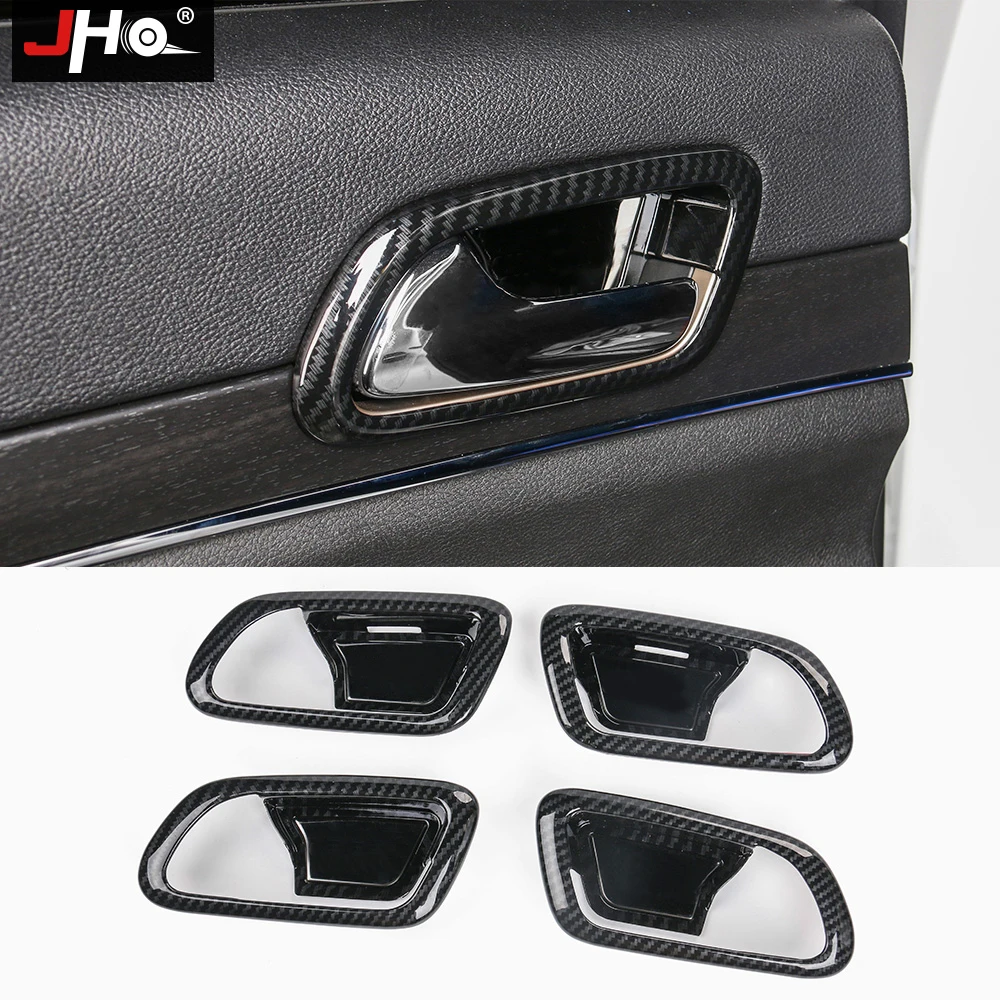JHO ABS углеродного волокна зерна крышка Накладка для- Jeep Grand Cherokee 17 дверная ручка рулевого колеса автомобиля аксессуары