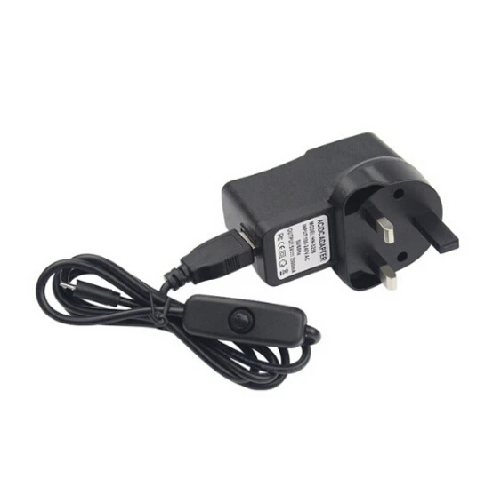 UK Plug Адаптер питания EU/US/AU/UK для Raspberry pi 3 2 источник питания 5 в 2,5 А Переключатель ВКЛ/ВЫКЛ 1 м микро USB кабель для Raspberry Pi зарядное устройство - Цвет: UK Plug