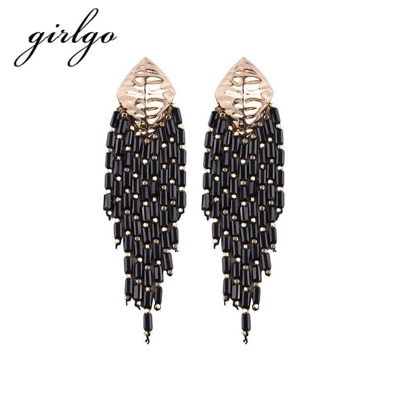 Серьги Girlgo с подвесками ZA геометрической формы длинные модные Висячие Ювелирные