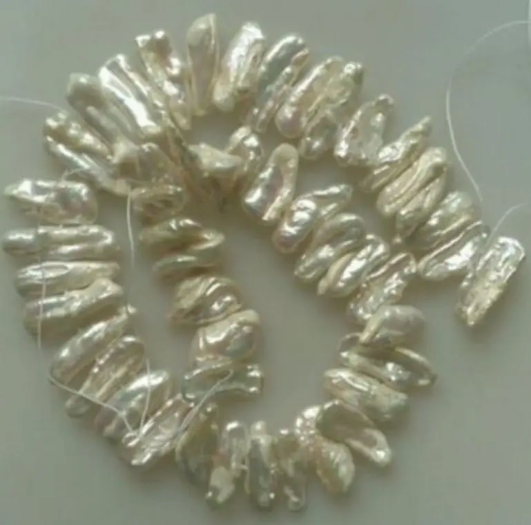 Бисер из пресноводного жемчуга в форме белого зуба 8x20 мм|beads loose|freshwater pearl beadspearl beads