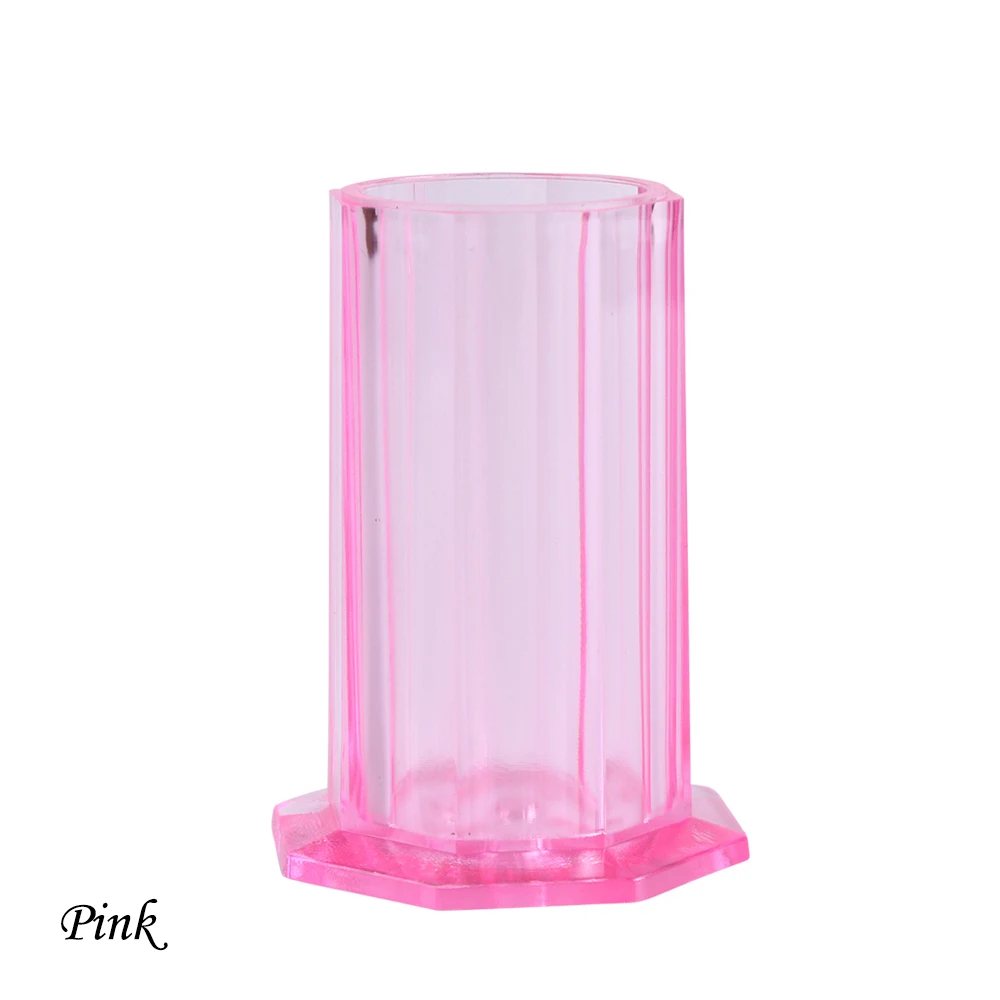 Pink 1 шт. хрустальный ящик для хранения инструментов для маникюра, кисти для макияжа, ручки, салфетки, акриловый контейнер, файлы, чехол для дисплея, органайзер, держатель LA012 - Цвет: Pink