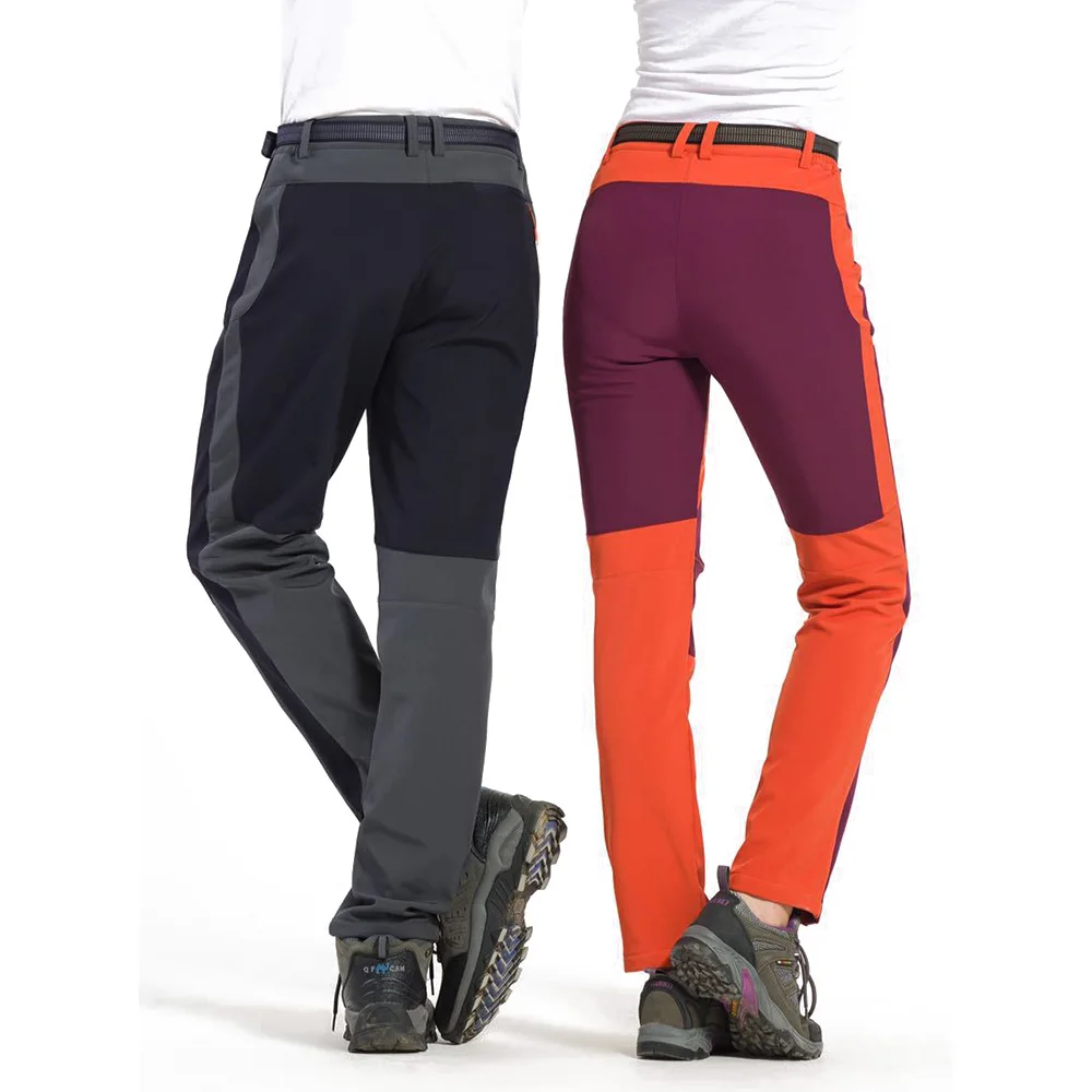 Женские брюки с флисовой подкладкой водонепроницаемые ветрозащитные на молнии в