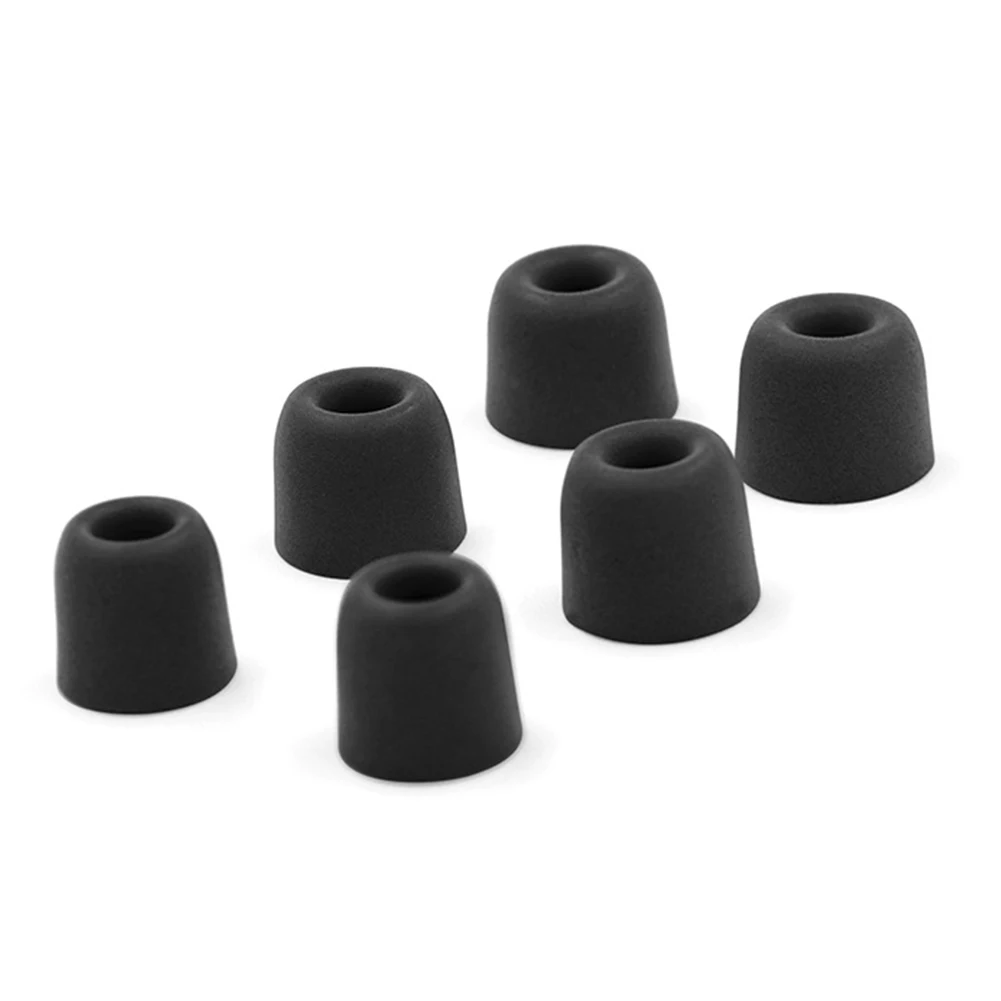 Black 3 Pairs Противоскользящие эластичные ушные вкладыши с шумоизоляцией из пены с эффектом памяти, сменные мягкие Аксессуары, удобные наушники-вкладыши - Цвет: Black 3 Pairs