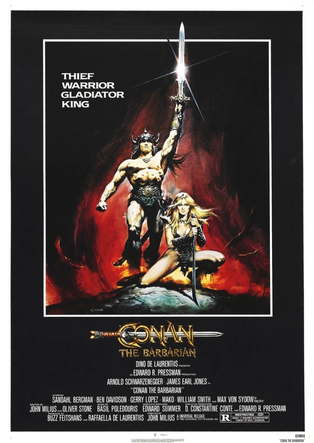 Conan Schwarzenegger винтажный фильм Шелковый плакат декоративной живописи 24x36