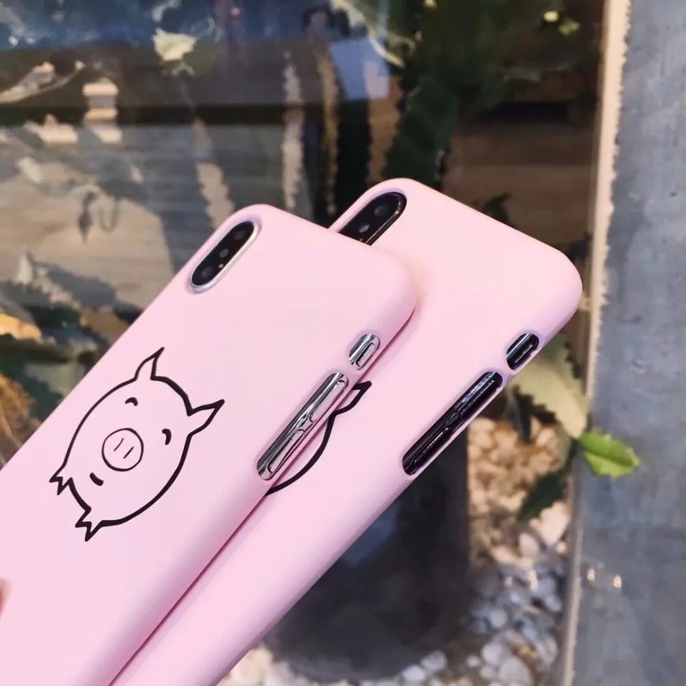 Супер модные милый розовый поросенок Узор Жесткий Пластик Чехол для iphone6 6 S 7 s 8 P x |