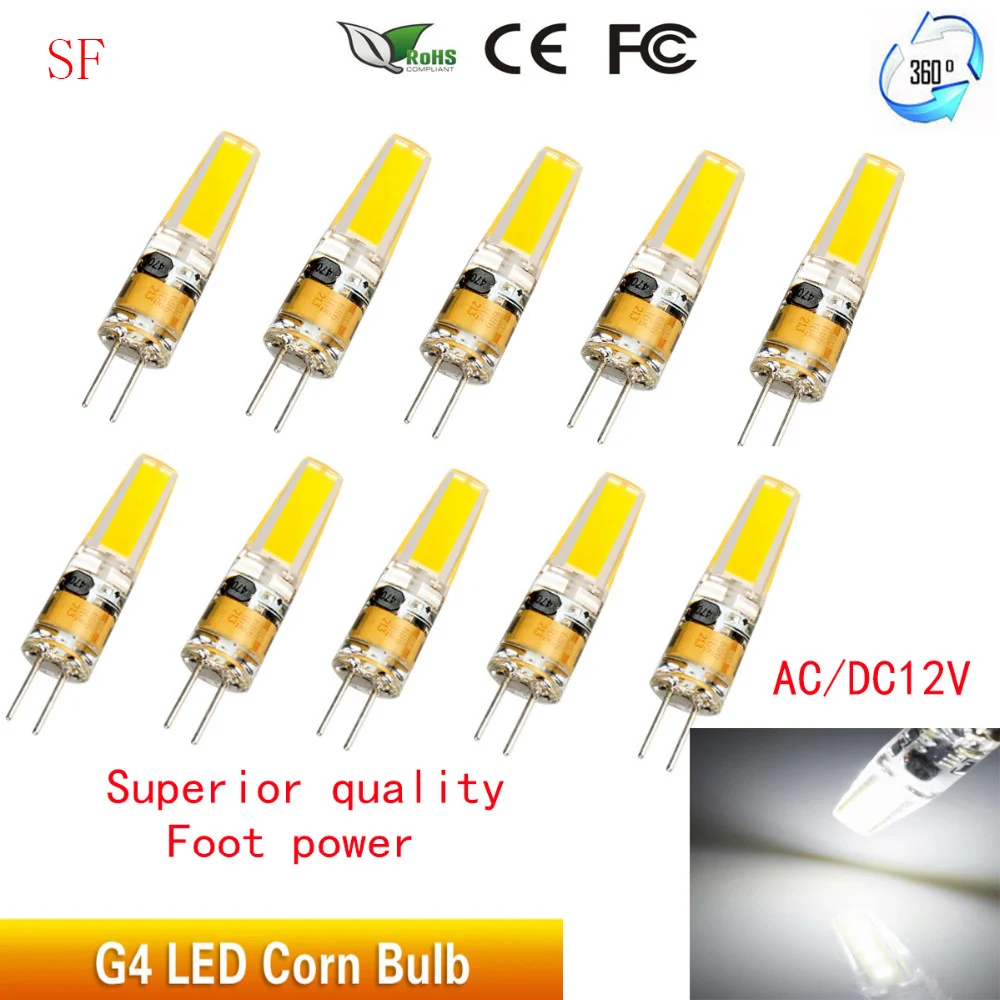 

5PCS G4 LED Lamp 2W COB LED Bulb AC DC 12V 220V Mini Lampada LED G4 COB Light 360 Beam Angle Lights Replace 20W halogen lamp