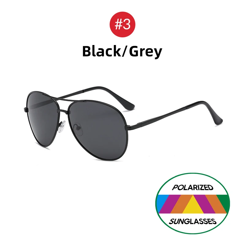 3 Black Grey VIVIBEE классические мужские авиационные поляризованные солнцезащитные очки с металлической оправой, черные женские Стильные Мужские поляризационные солнцезащитные очки оттенков - Цвет линз: 3 Black Grey