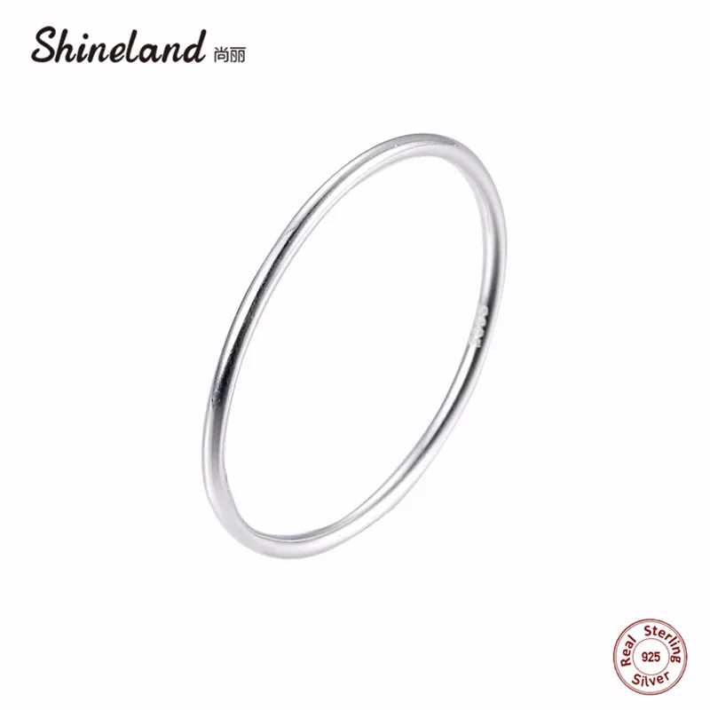 Женское кольцо с гладким кольцом Shineland маленькое из стерлингового серебра