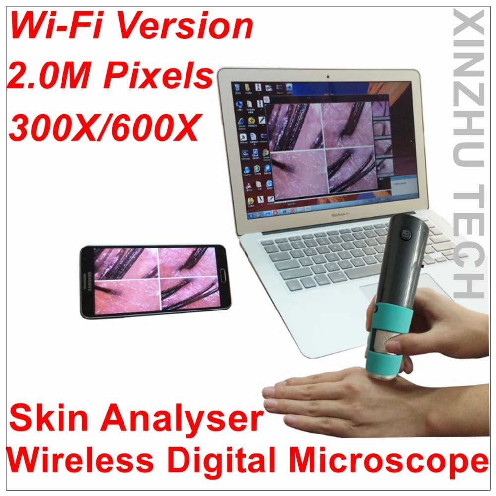Новый Беспроводной Цифровой Микроскоп M30F с Wi Fi анализатор кожи камерой 2 0 M 720P HD 600x