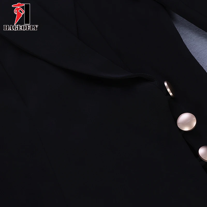 Женское офисное платье с длинным рукавом черное белое мини на золотых пуговицах