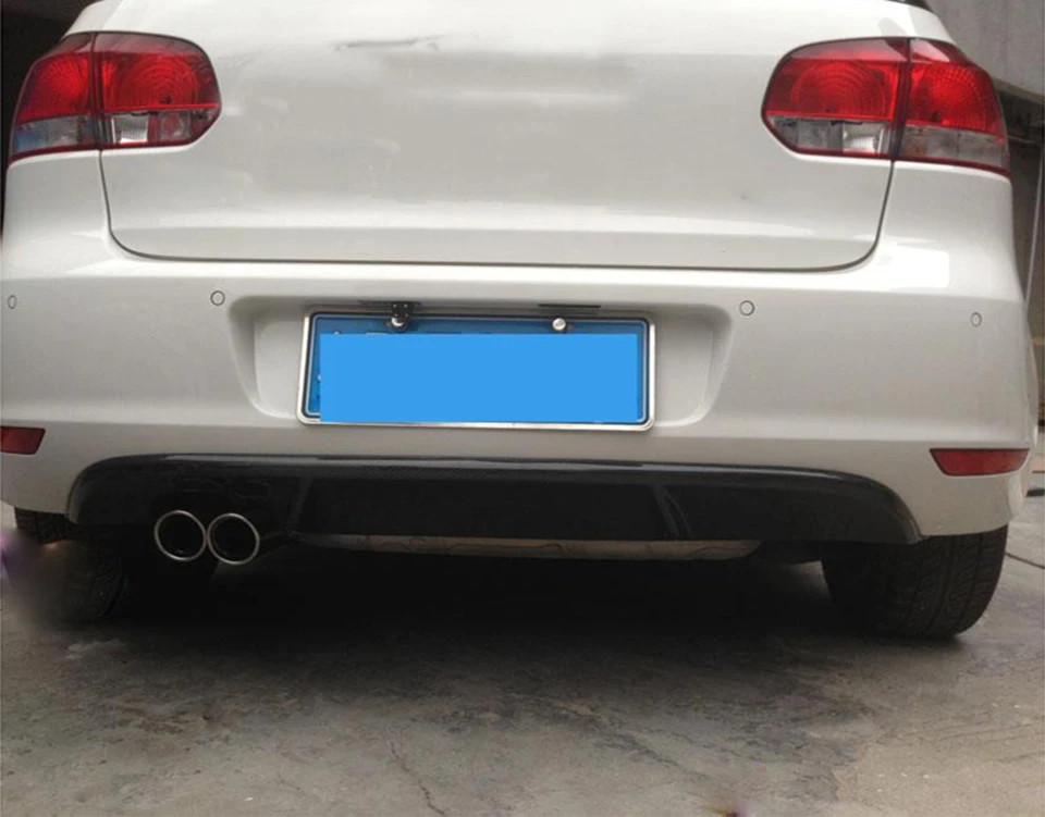 Углеродного волокна/FRP черный задний бампер диффузор спойлер для VW Golf 6 VI MK6 стандартный бампер 2010-2013
