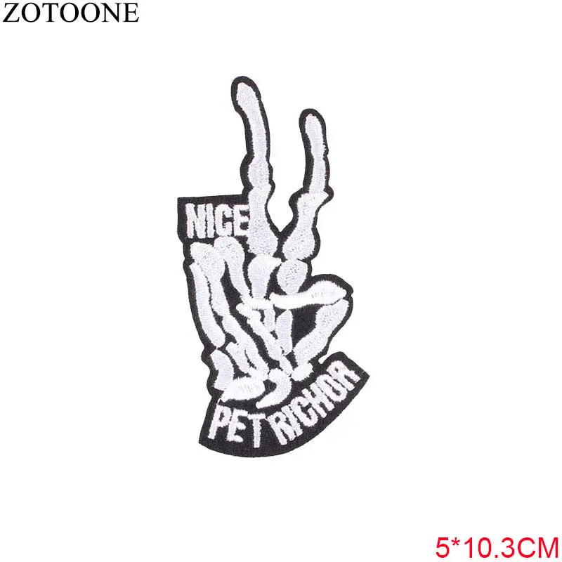 PE0424 ZOTOONE личность панк круг Винтаж одежды патч DIY вышитые заплатки, Аппликации для одежды полоса значки приложения E - Цвет: PE0424